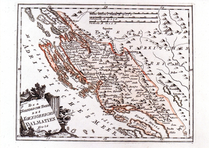 karta sjeverne dalmacije FRANZ JOHANN JOSEPH VON REILLY – KARTA SJEVERNE DALMACIJE karta sjeverne dalmacije